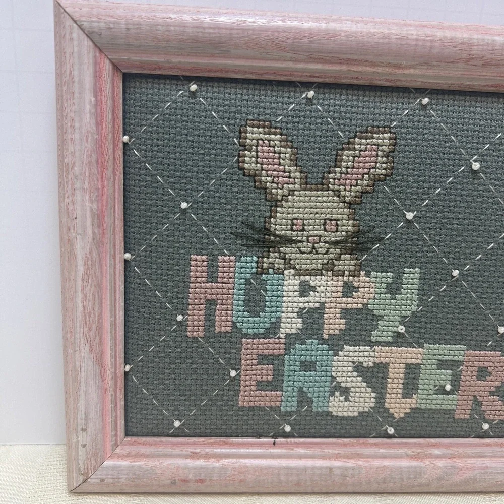 Easter Embroidered Cross Stitch Wall Decor Rabbit‎ 6